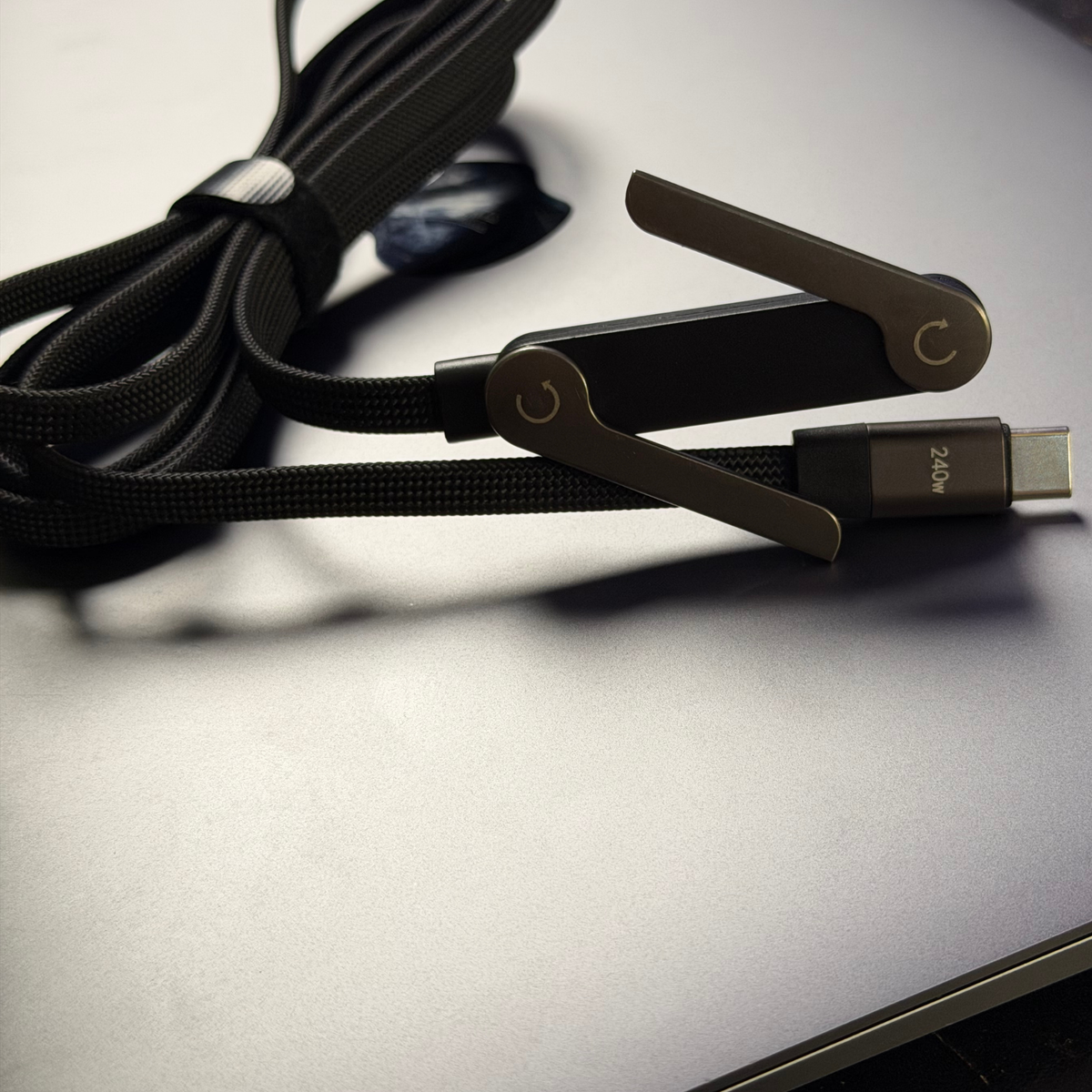 Standy 240W USB-C to USB-C Fast Charging Cable – Built-In Phone Stand, Premium Braided, 100% Original